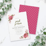 Convite Purple Watercolor Floral Sweet Sessenta Aniversári<br><div class="desc">Este Convite de aniversário Watercolor Floral Sweet 16 apresenta flores roxas e cor de pêssego, folhas verdes, as palavras "Doce Dezesseis" em uma versão verde moderna do pincel e o cartão tem um padrão roxo ao contrário. É um convite perfeito para uma festa de primavera ou de verão. Veja os...</div>
