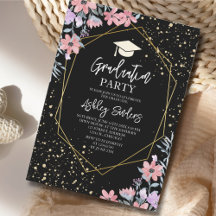 Purple watercolor flowers with gold Glitter