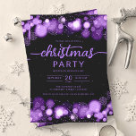 Convite Purple Winter Wonderland Company Festa de Natal<br><div class="desc">Elegante Formal Company e Corporate Christmas Party / Cocktail / Jantar modelo de Convite com Flocos de Neve Roxos e Luzes de Natal. Imprima seus amigos e colegas de trabalho com este design de convite sofisticado e elegante.</div>