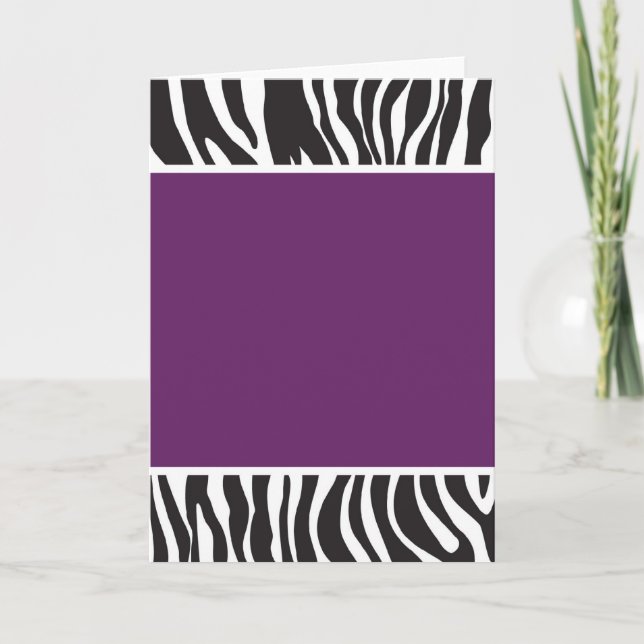 Convite Purple Zebra Invite (Frente)