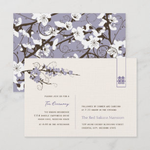 Convite Púrpura Cerejeira Brilha Sakura Nadou Casamento A