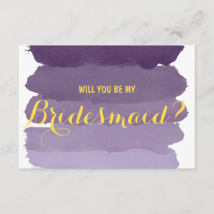 Convite Púrpura de água do ombro será minha dama de Brides