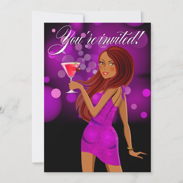 Convite Púrpura de Celebração de Qualquer Partido de Propó (Frente)