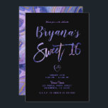 Convite Púrpura Dourada Marble Chic Glam Sweet 16 Party<br><div class="desc">Personalizar para qualquer evento</div>