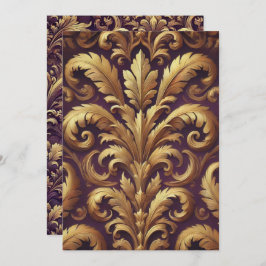 Convite Púrpura e Dourada acanthus vitoriano