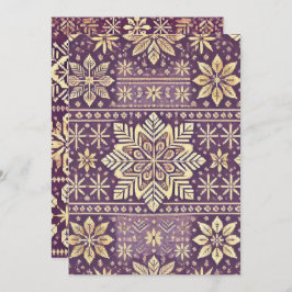 Convite Púrpura e Escandinavo Dourado para impressão