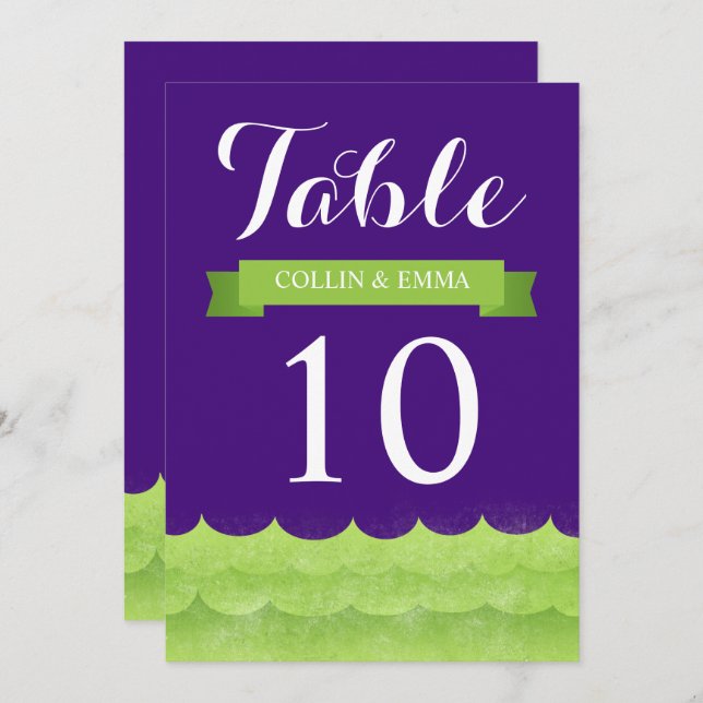 Convite Púrpura Personalizada Nos Números De Tabela Náutic (Frente/Verso)