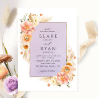 Púrpura, Pêssego Blush e Creme Floral Casamento Ch