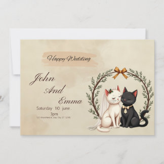 Convite Purrfect Union: John and Emma's Whimsical Wedding 