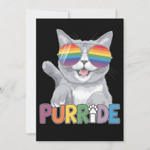 Convite Purride Cat Sunvidles Orgulho gay Rainbow LGBTQ