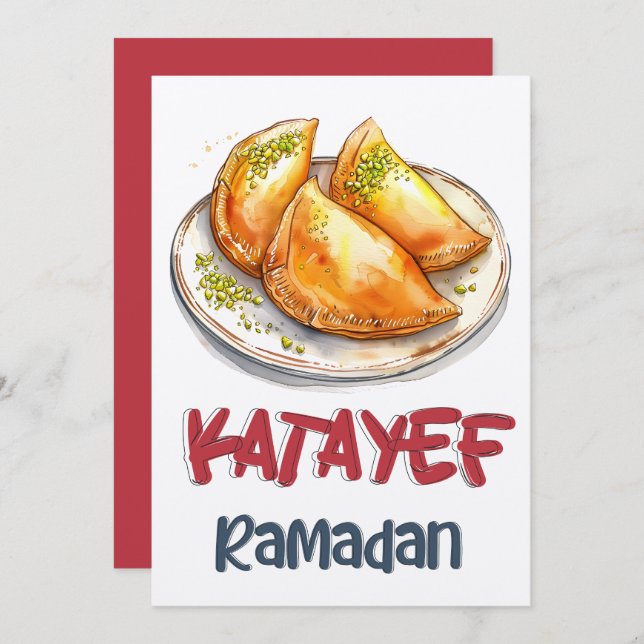 Convite Qatayef Ramadan | Delicate Paery, Rich Fillings (Frente/Verso)