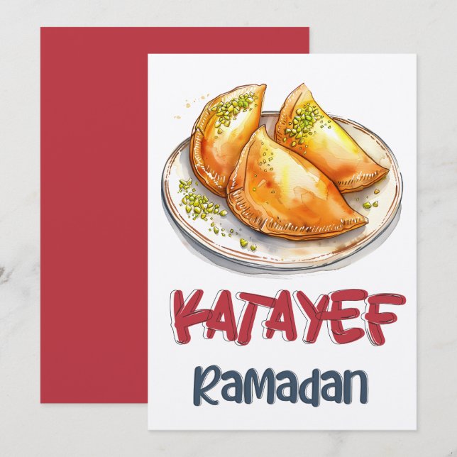 Convite Qatayef Ramadan | Massa delicada, Recheios Ricos (Frente/Verso)