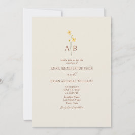 Convite QR Code Neutral Wildflower Photo Wedding