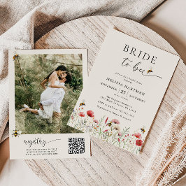 Convite Qr Code Photo Bride To Bee Photo Chá de panela