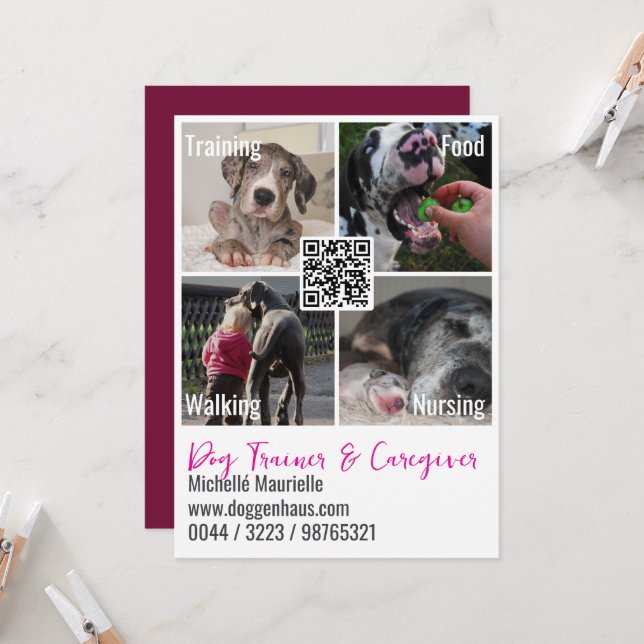 Convite QR-Code Photo Great Dane   (Frente/Verso In Situ)