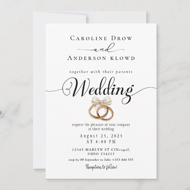 Convite QR Code Video Wedding Invitation (Frente)