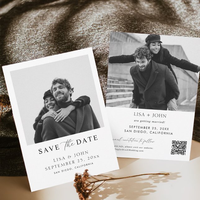 Convite Qr Code Wedding Save the Date Photo  (Criador carregado)
