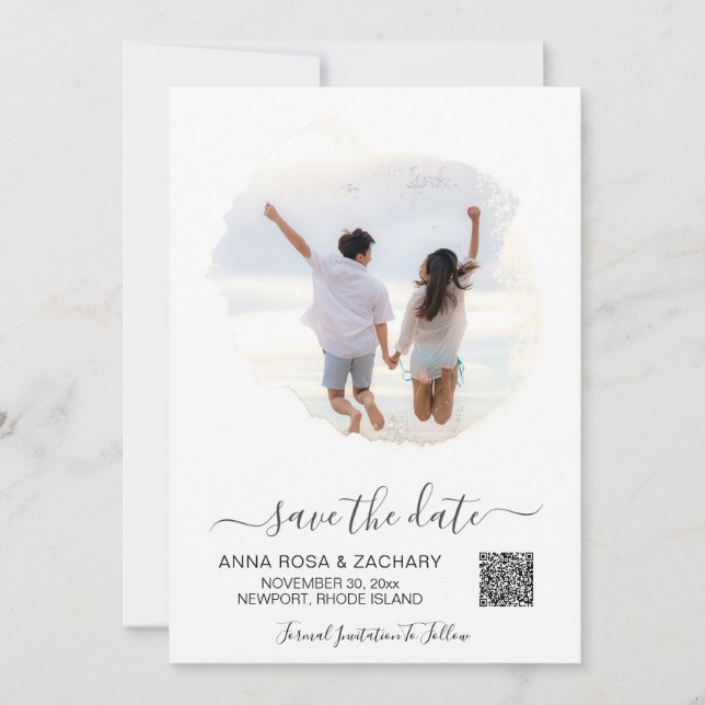Convite *~* QR Foto CASAMENTO SALVE a DATA  - AR6 Website (Frente)