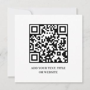 Convite QR Minimalista Design de Texto Personalizado Mod