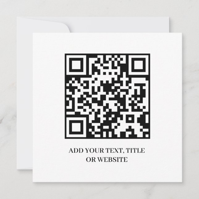 Convite QR Minimalista | Design de Texto Personalizado Mod (Frente)