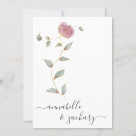 Convite *~* QR Rosa de RSVP SIMPLLE Dourado Glitter AR12 C