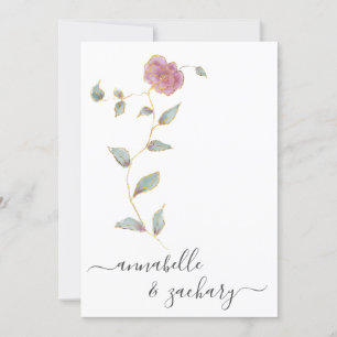 Convite *~* QR Rosa de RSVP SIMPLLE Dourado Glitter AR12 C