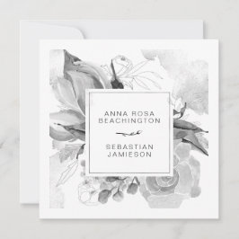 Convite *~* QR RSVP AR12 Casamento Simples Floral
