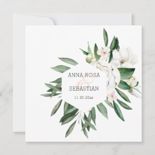 Convite *~* QR RSVP AR15 Flowers Frame Wedding