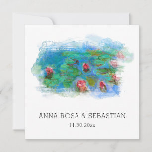 Convite *~* QR RSVP MONET LILY POND AP12 RSVP Wedding