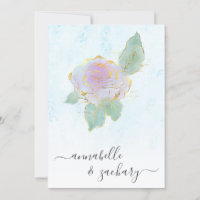 *~* QR TURQUOISE Damask RSVP Rosa AR12 Wedding Inv