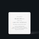 Convite Quadrado Branco do Chá de panela Minimalista Moder<br><div class="desc">Convite à Praça do Chá de panela Minimalista Moderno a Branco</div>