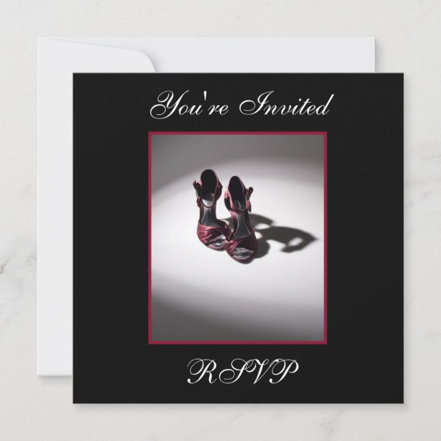 Convite Quadrado de Sapato para Festa de Aniversár (Frente)