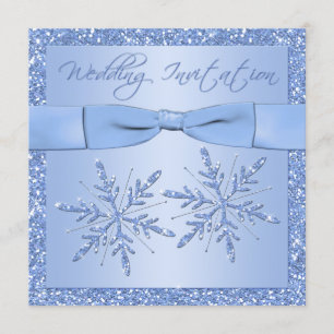Convite quadrado do casamento dos flocos de neve