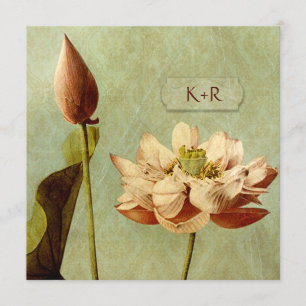 Convite Quadrado do casamento vintage de Etude de Fleurs