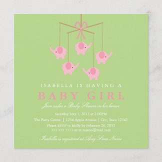 Convite quadrado do chá de fraldas de Moblie do