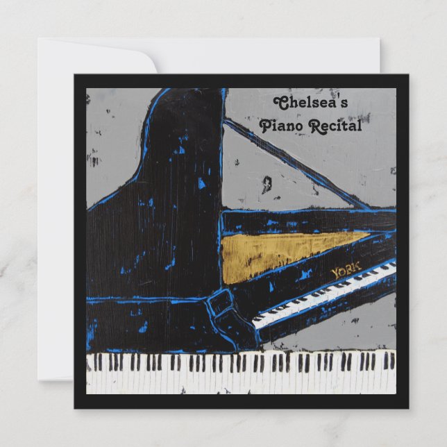 Convite quadrado do considerando do piano (Frente)