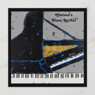 Convite quadrado do considerando do piano