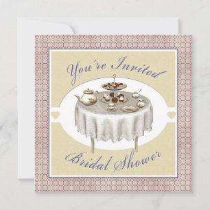 Convite Quadrado para Desserts de Partido do Chá c