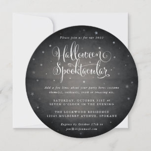 Convite Quadrado Spooktacular de Halloween Preto/Redondo