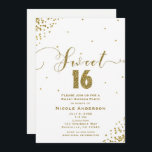 Convite QUADRINHO 166 Cantos de Confetti Brancos e Dourado<br><div class="desc">16 Bons Convites de Confetti Branco e Dourado.</div>