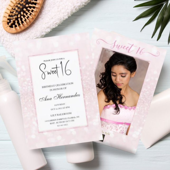 Convite Quadrinho elegante brilhante cor-de-rosa brilhante (Criador carregado)