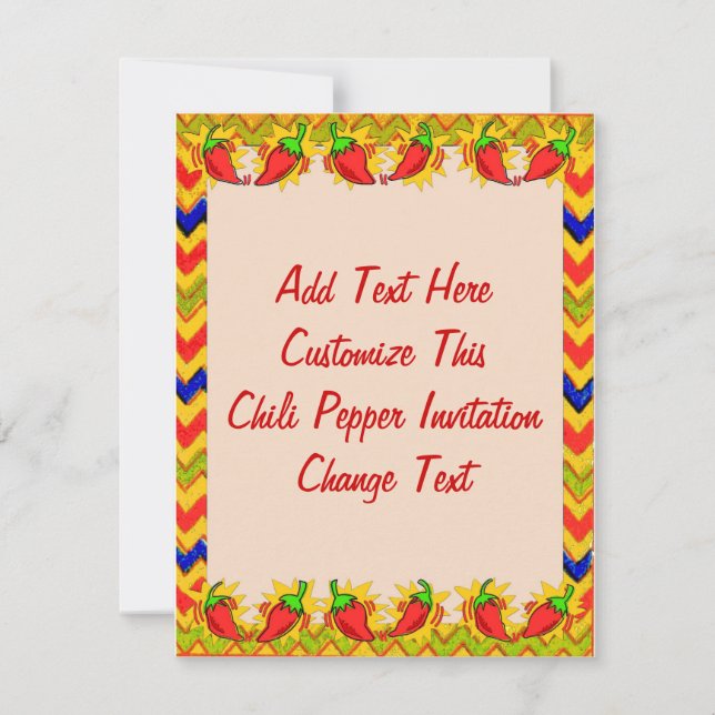 Convite Quadro 2 de Pepper Chili, Adicionar Texto (Frente)