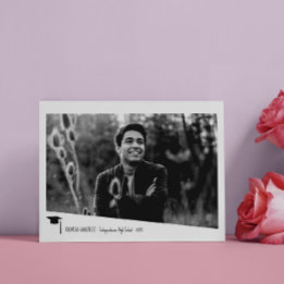 Convite Quadro Ângulo de Foto Graduado Mínimo