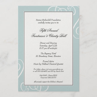 Convite Quadro azul de prata gala enchanted do redemoinho