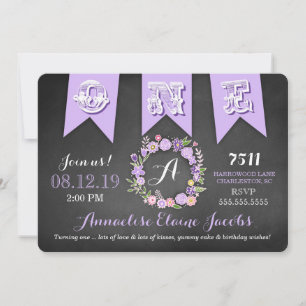 Convite Quadro Banner da Primeira Banner de Aniversário d