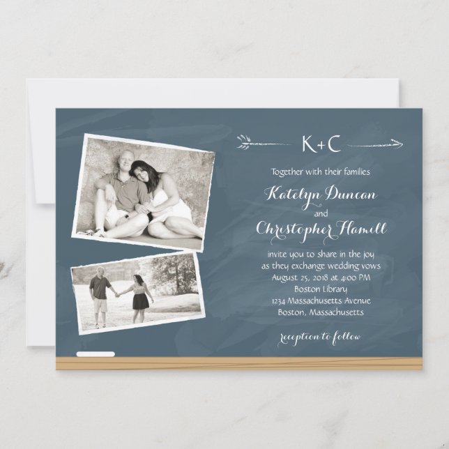 Convite Quadro com fotos | que Wedding (Frente)