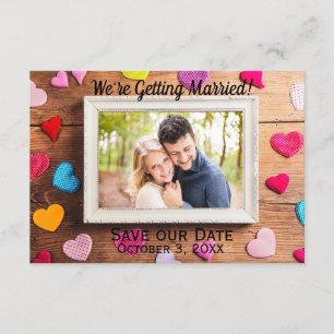 Convite Quadro da Wood Desk - 3x5 Salve nossa Data