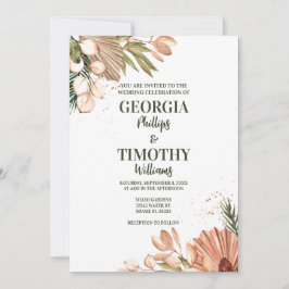 Convite Quadro das Flores Elegantes Boho