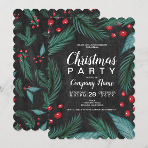 Convite Quadro de aquarela de pinheiro de Natal