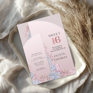 Convite Quadro de arco floral rosa de primavera de ouro Bo